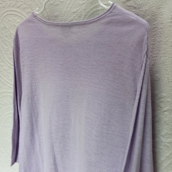 J. Jill Dusty Pale Lilac Linen/Cotton 3/4 Sleeve Crew Neck Shirt 2XL (T-372) - Picture 9 of 9